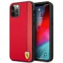 Ferrari FESAXHCP12LRE iPhone 12 Pro Max 6,7 inch Red Hardcase On Track Carbon Stripe