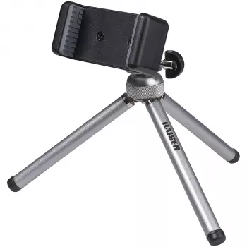 Kaiser Smartphone Tripod 6016 - Kompaktiškas aliumininis/plastikinis trikojis su rutuline galvute ir išmaniojo telefono laikikliu, juodas/sidabrinis