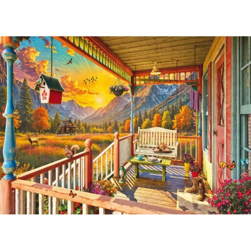 SCHMIDT SPIELE Bergland-Veranda (1000 Pieces) Jigsaw Puzzle