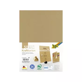 Folia Kraft kartonas rudas 230 g/m² 50 lapų - A4