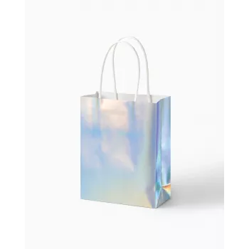 Folia Iridescent Paper Gift Bags Small Glossy 10-Pack