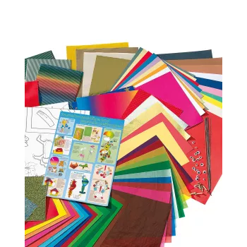 Folia 50915/1 Kūrybinių popierių rinkinys – 107 vnt. – Įvairiaspalvis – Berniukams ir mergaitėms – Popierius, kartonas, folija – Dėžutė