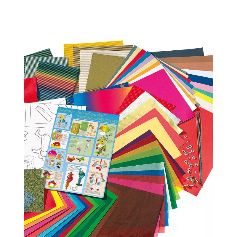 Folia 50915/1 Kūrybinių popierių rinkinys – 107 vnt. – Įvairiaspalvis – Berniukams ir mergaitėms – Popierius, kartonas, folija – Dėžutė