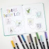 Tombow ABT-6P-4 Dual Brush Pen Set - 6 rašikliai - smulkus ir šepetėlio antgalis - įvairiaspalviai - apvalūs