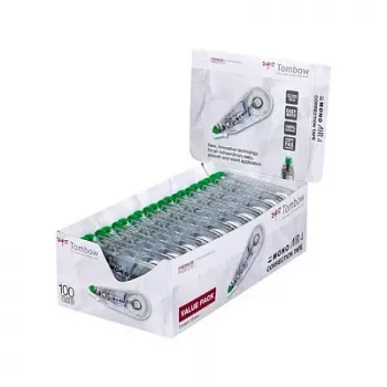 Tombow CT-CA4-20 MONO CA korekcinis volelis – balta juosta 10 m x 4,2 mm – žalias/skaidrus dozatorius – 20 vienetų