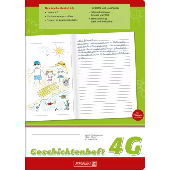 BRUNNEN Geschichtenheft A4 Lineatur 4G 16 Sheets Užrašinė