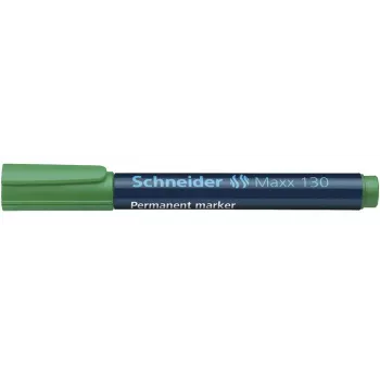 Schneider Pen Maxx 130 Permanent Marker - Green - Round Tip - Black Ink - 1-3 mm Line Width