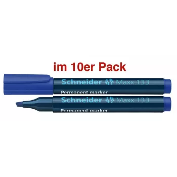 Schneider Maxx 133 Permanent Marker Blue 1.0 - 4.0 mm, Pack of 10