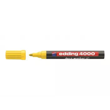 EDDING 400 Permanent Marker 1.0 mm Yellow Round Tip Refillable