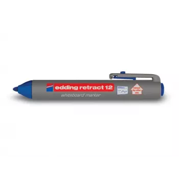 EDDING Retract 12 Permanent Marker, Chisel Nib, 1.5-3 mm Line Width, Blue Ink, 10 Pack