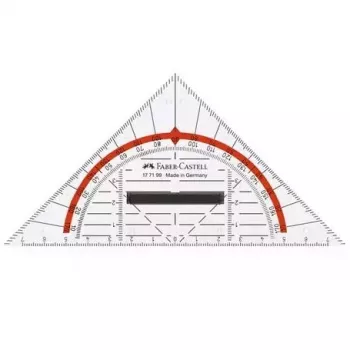 Faber-Castell 177199 Liniuotė-trikampis Skaidrus su Raudona Hipotenūze 16 cm