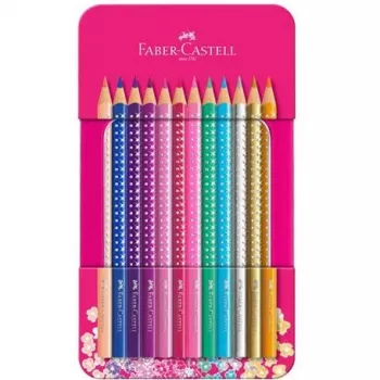 FABER-CASTELL SPARKLE Spalvoti pieštukai - Įvairios spalvos (12 vnt. pakuotė)