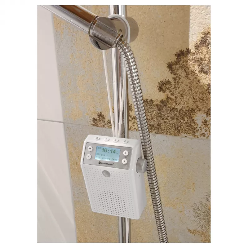 Soundmaster DAB60WE Sieninis Radijas DAB+, FM, Bluetooth, USB, Laisvų Rankų Funkcija, Atsparus Vandeniu, Baltas