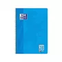 Oxford College Block Touch A4+ Squared Sea Blue 80 Sheets 160 Pages Spiral Bound Micro-perforated 4-hole Punched 90gsm Optik Paper FSC Certified