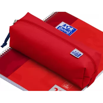 Oxford Pencil Case Rectangular Large Red Recycled Polyester
