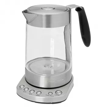 PROFI COOK PC-WKS 1020 G Arbatos ir vandens virdulys, nerūdijantis plienas/juoda, 1.7 L, 2200 W