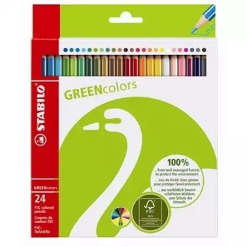 STABILO Green Colors spalvinimo pieštukai - 2 mm - 24 vnt. pakuotė