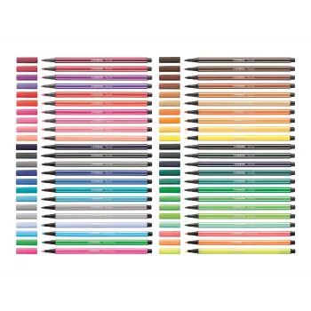 STABILO Pen 68 rašiklių rinkinys, 20 spalvų, plastikinė dėžutė, Zebrui turkio, 1 mm linijos plotis