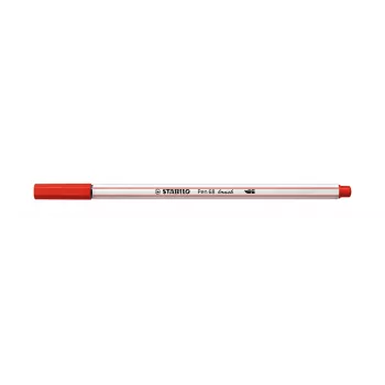 STABILO Pen 68 Brush - Medium - Red - Flexible Brush Tip - Water-Based Ink - Germany - Adults & Children