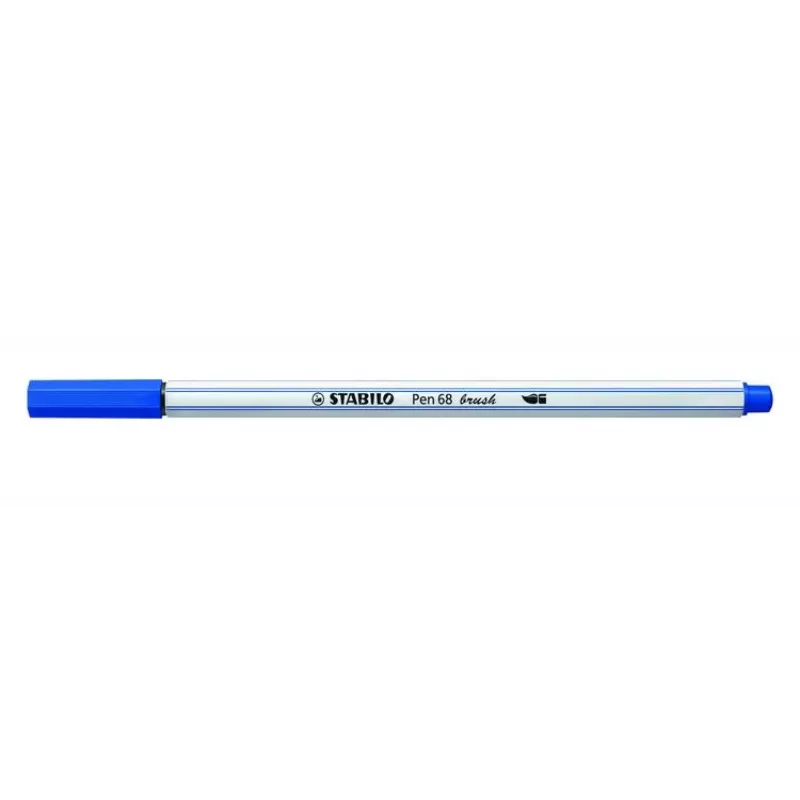 STABILO Pen 68 Brush - Blue - Brush Tip - Water-Based Ink - Hexagonal - 1 Pen