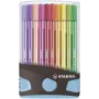 STABILO Pen 68 Felt-Tip Pen rinkinys - Vidutinis - 20 spalvų - Įvairios - 1 mm - 24 h Cap-Off - Vandens pagrindo rašalas