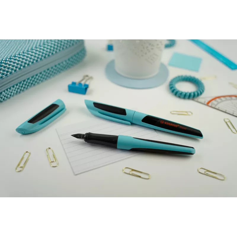 STABILO Flow Sporty Fountain Pen Light Blue/Black M Medium