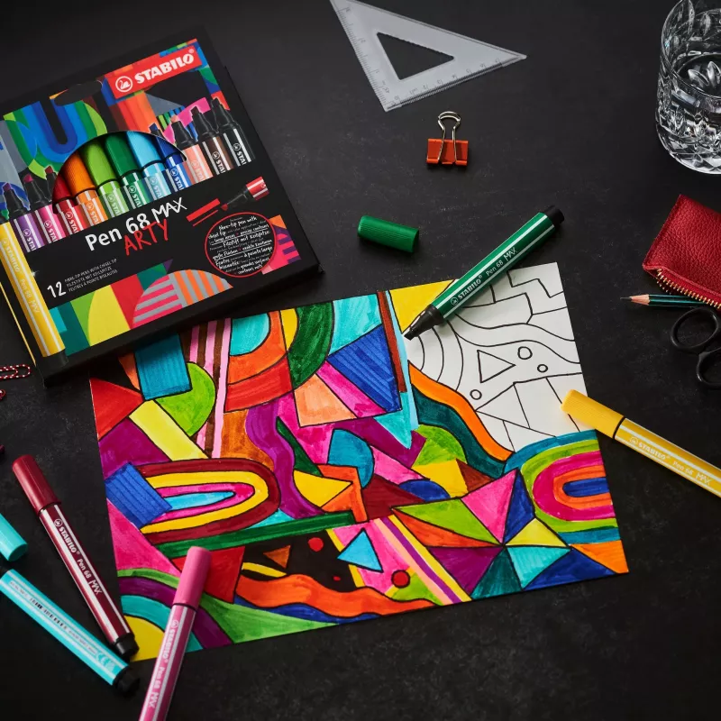 STABILO Pen 68 MAX Green Felt-Tip Pen with Chisel Tip