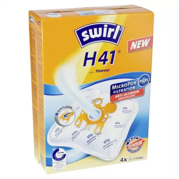 Swirl H 41 MicroPor Plus AntiBac dulkių siurblio maišeliai (4 vnt. + 1 filtras)