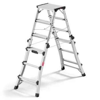 Hailo Master DTL100 2x4 - 2x6 pakopų teleskopinė kombinuota kopėčios 150 kg aliuminis