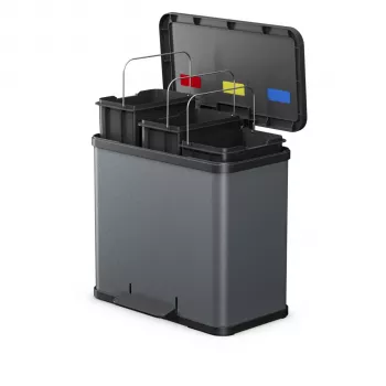 Hailo Öko trio Plus L Recycling Bin 30 L Dark Grey Matt