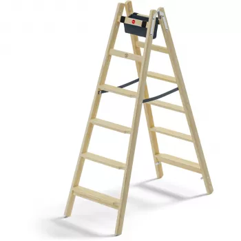 Hailo Master H80 2x6 pakopų dvipusės kopėčios, 150 kg talpa, sidabrinės