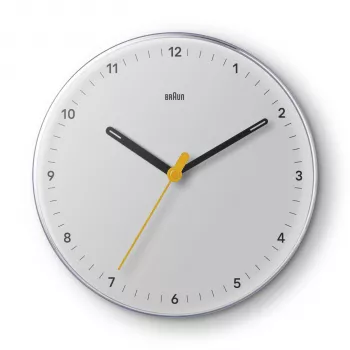 Braun BC26W Kvarcinis sieninis laikrodis analoginis tylus 23 cm baltas