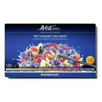 STAEDTLER Mars Lumograph Aquarell Watercolour Pencil 104 M120, HB, Grey Lead, Hexagonal, PEFC-Certified, Single Pencil