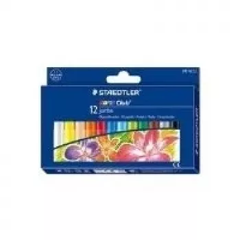STAEDTLER Noris Club 243 NC12 vaškinės kreidelės - 12 spalvų asorti - 11 mm skersmens - kartoninė dėžutė