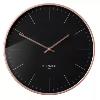 KIENZLE DCF radijo bangomis valdomas sieninis laikrodis Modernus 25 cm Rožinis auksas/Juoda