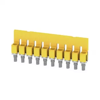Weidmüller WQV 4/10 Cross-Connector, 10 Poles, 4 mm², Yellow, Polyamide, UL 94 V-0, Pack of 20