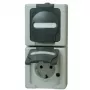 Heinrich Kopp 131456008 Schuko kištukinis lizdas 2-jų vietų vertikalus, montuojamas ant paviršiaus, juodas/pilka, 250V, 16A