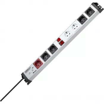 Heinrich Kopp POWERversal prailgintuvas su 7 kištukiniais lizdais, Type F, IP20, 3600 W, juoda/pilka/raudona/balta, 1,4 m laidas
