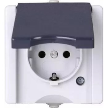 HEINRICH KOPP Schuko lizdas 1-vietis paviršinis drėgmei atsparus proAQA pilkas 16A 250V (947456005)