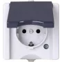 HEINRICH KOPP Schuko lizdas 1-vietis paviršinis drėgmei atsparus proAQA pilkas 16A 250V (947456005)