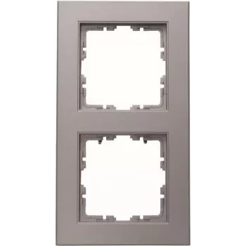 Heinrich Kopp 2-Gang Cover Frame HK07 Steel-Colored