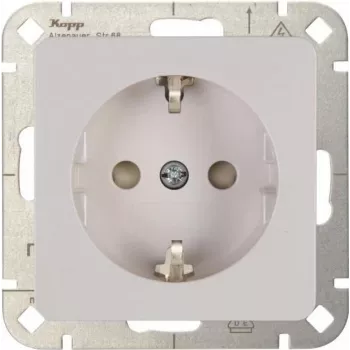Heinrich Kopp HK02 Schuko lizdas su sustiprinta apsauga nuo prisilietimo, polar balta