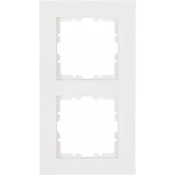 HEINRICH KOPP Cover Frame 2-gang HK07 PURE (157 x 86 x 9.5 mm | IP20 | Clamp Fastening) - Pure White (406929008)