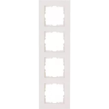Heinrich Kopp 4-Gang Cover Frame HK07 PURE 299.6 x 86 x 9,5 mm IP20 Clamp Fastening White Glossy