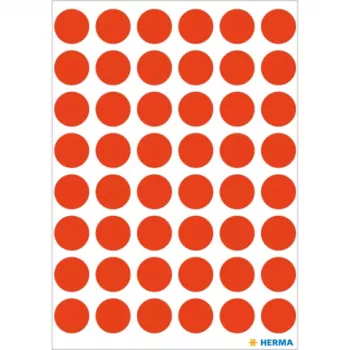 HERMA Round Labels 13 mm Neon Red (240 Labels) - Manual Application