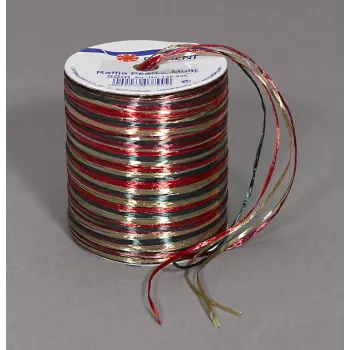 C.E. Pattberg Gift Ribbon Raffia Glossy Red/Brown/Green 3,0 mm x 50,0 m