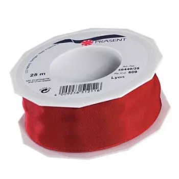 C.E. Pattberg LYON Dovanų juostelė blizganti raudona 40 mm x 25 m