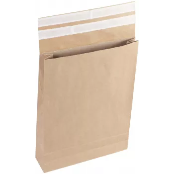 Vereinigte Papierwarenfabriken Classic Gusseted Envelope Double Self-Adhesive Closure approx. DIN B3 without Window Brown with 10,0 cm Gusset