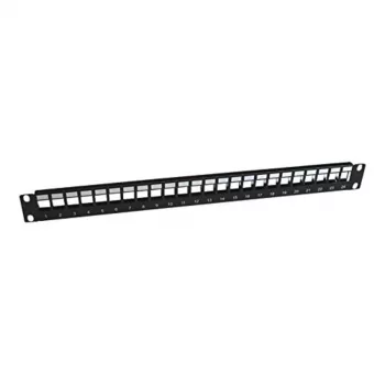 Panasonic 3SR-PATCH-24P 24 portų pataiso skydelis (Keystone tipo) su 24 RJ45 Cat.6 UTP Keystone lizdais - juodas