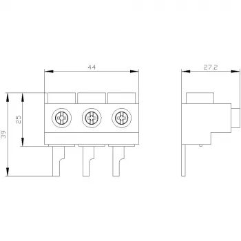 SIEMENS SIRIUS 3RV1915-5A Įvadinis Gnybtų Blokas, 3 Polių, Sraigtinė Jungtis, 690V, IP20